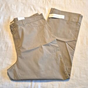 Coldwater Creek women's size 20 classic fit stretch fabric dress pants, tan, NWT